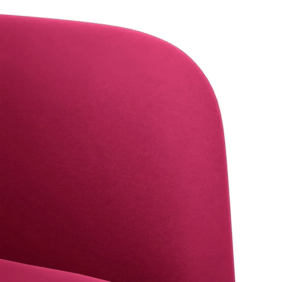 Canapé causeuse rouge bordeaux 109 cm velours - 6