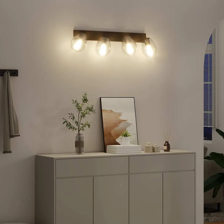Spot de plafond Noir 73,5 x 13 x 26 cm Verre et métal - 3