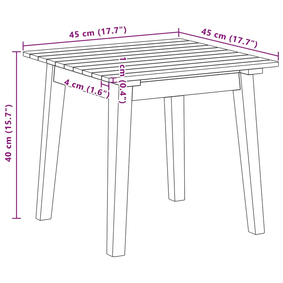 Table d'appoint Marron Bois d'Acacia Massif - 7