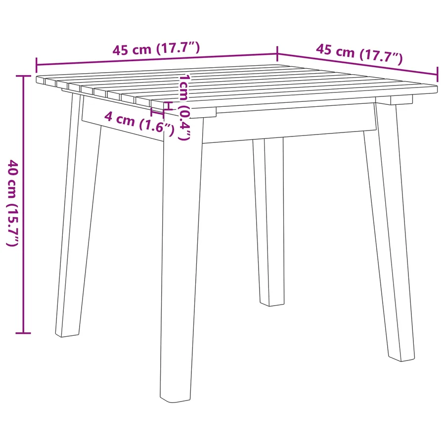 Chaise de jardin 3 pcs Marron Bois d'Acacia Massif - 11