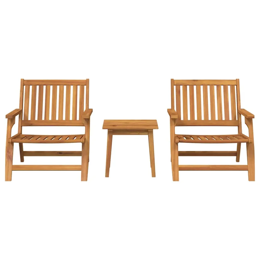 Chaise de jardin 3 pcs Marron Bois d'Acacia Massif - 5