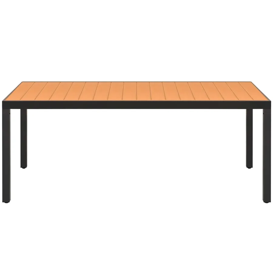 Ensemble à manger de jardin 9pcs PVC résine tressée noir marron - 4