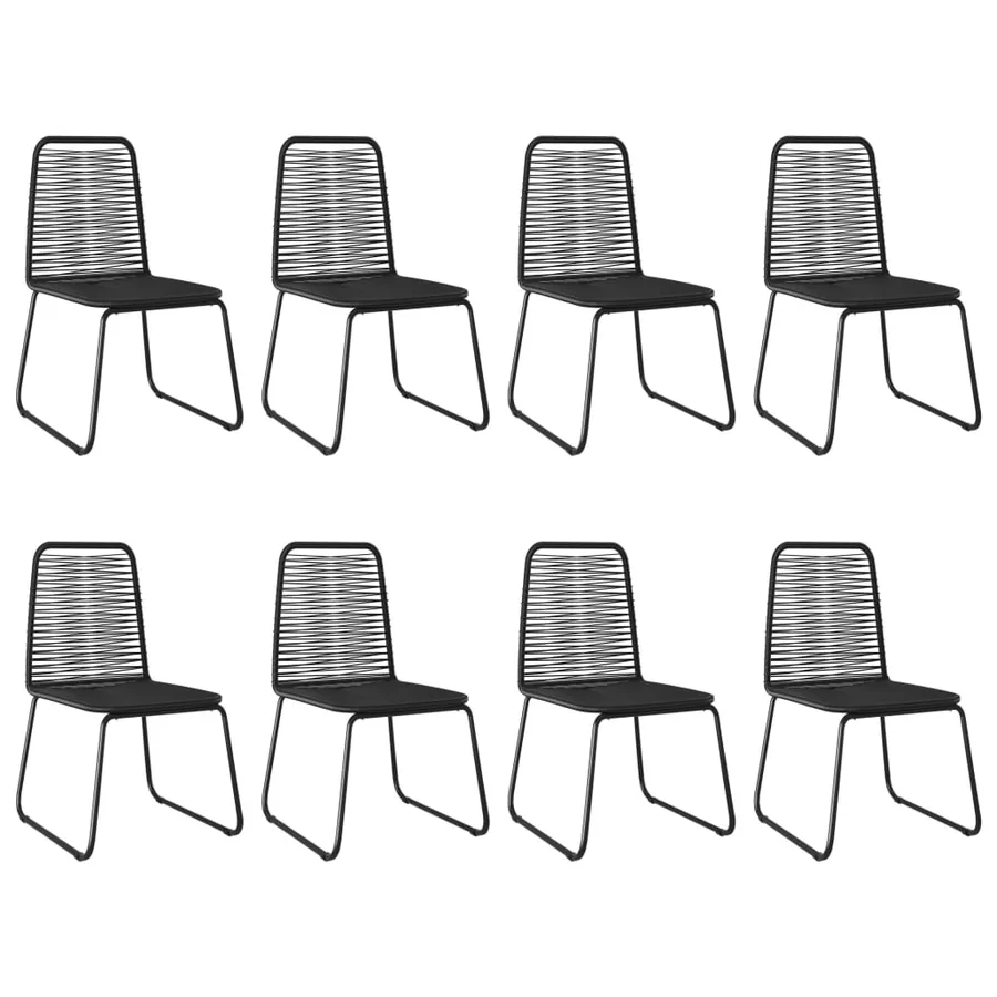 Ensemble à manger de jardin 9pcs PVC résine tressée noir marron - 5