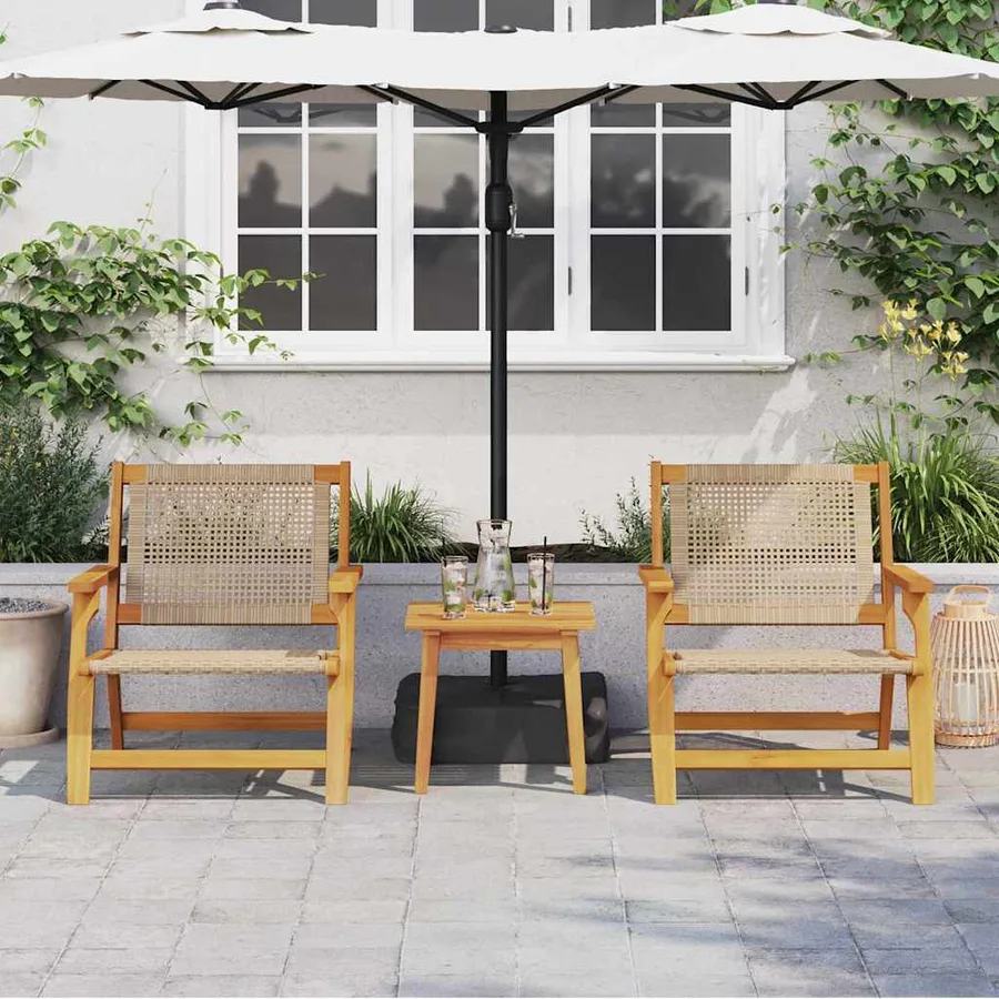 Mobilier de jardin 2 pcs Beige 67 x 78 x 73 cm - 3