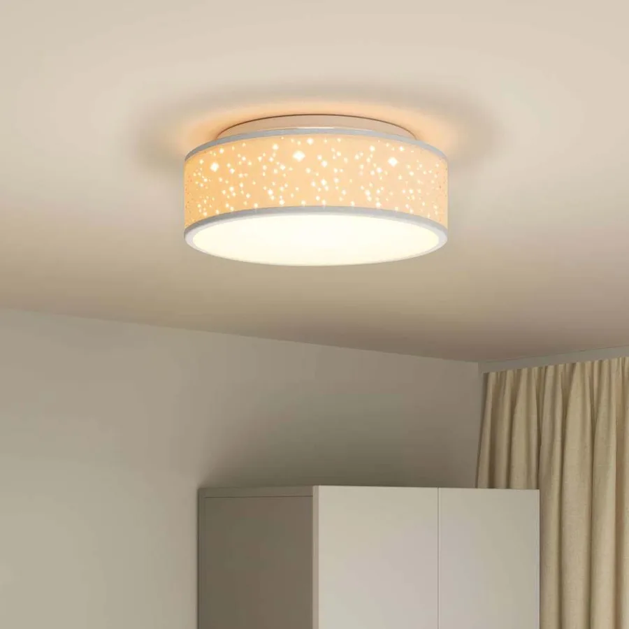 Lampe de plafond Gris 38 x 38 x 13,5 cm tissu - 4