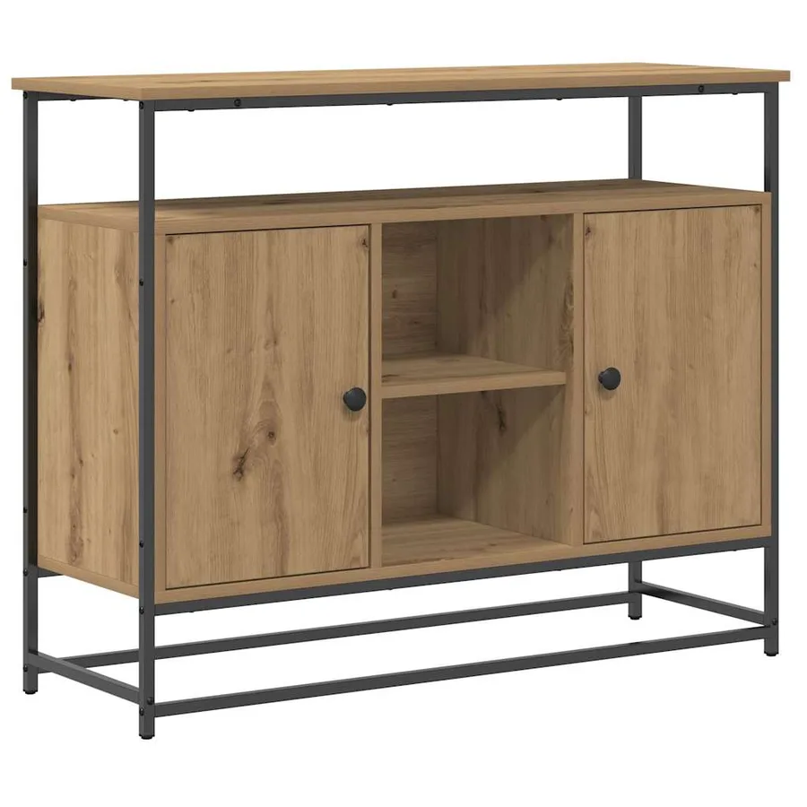 Buffet Chêne artisanal 100 x 35 x 80 cm Bois d'ingénierie - 2