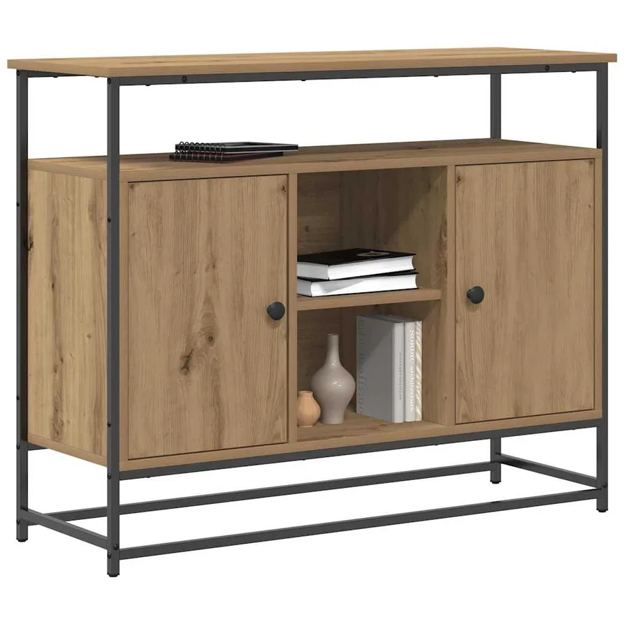 Buffet Chêne artisanal 100 x 35 x 80 cm Bois d'ingénierie - 3