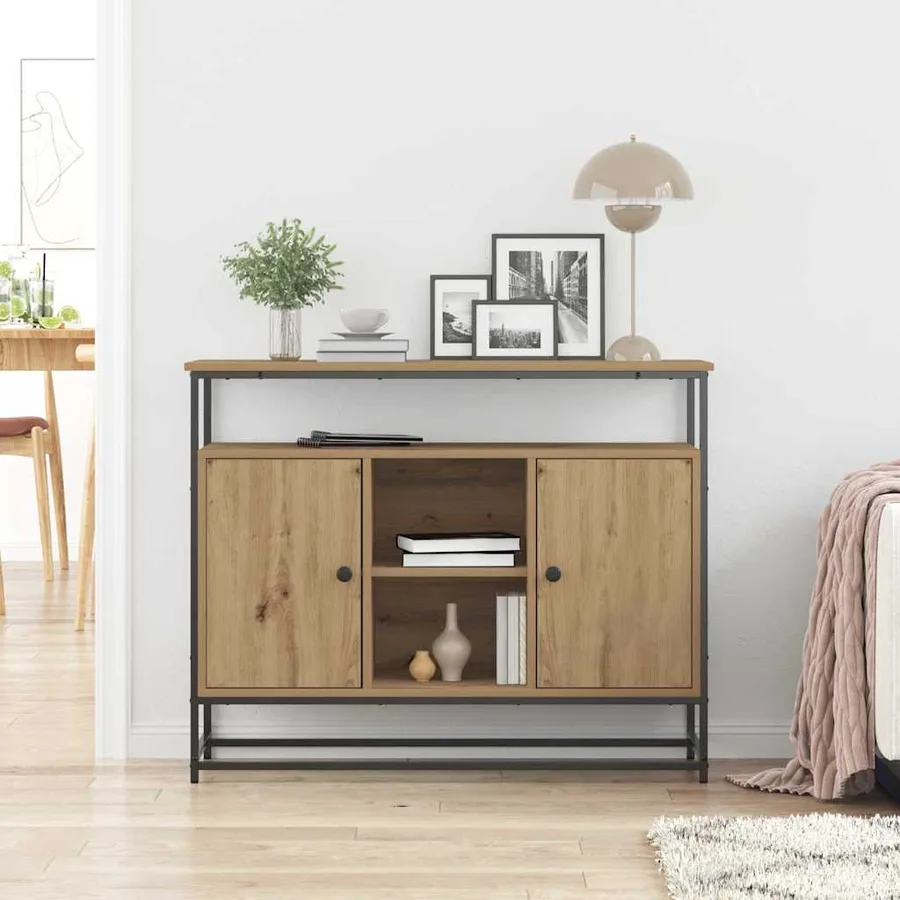 Buffet Chêne artisanal 100 x 35 x 80 cm Bois d'ingénierie - 4