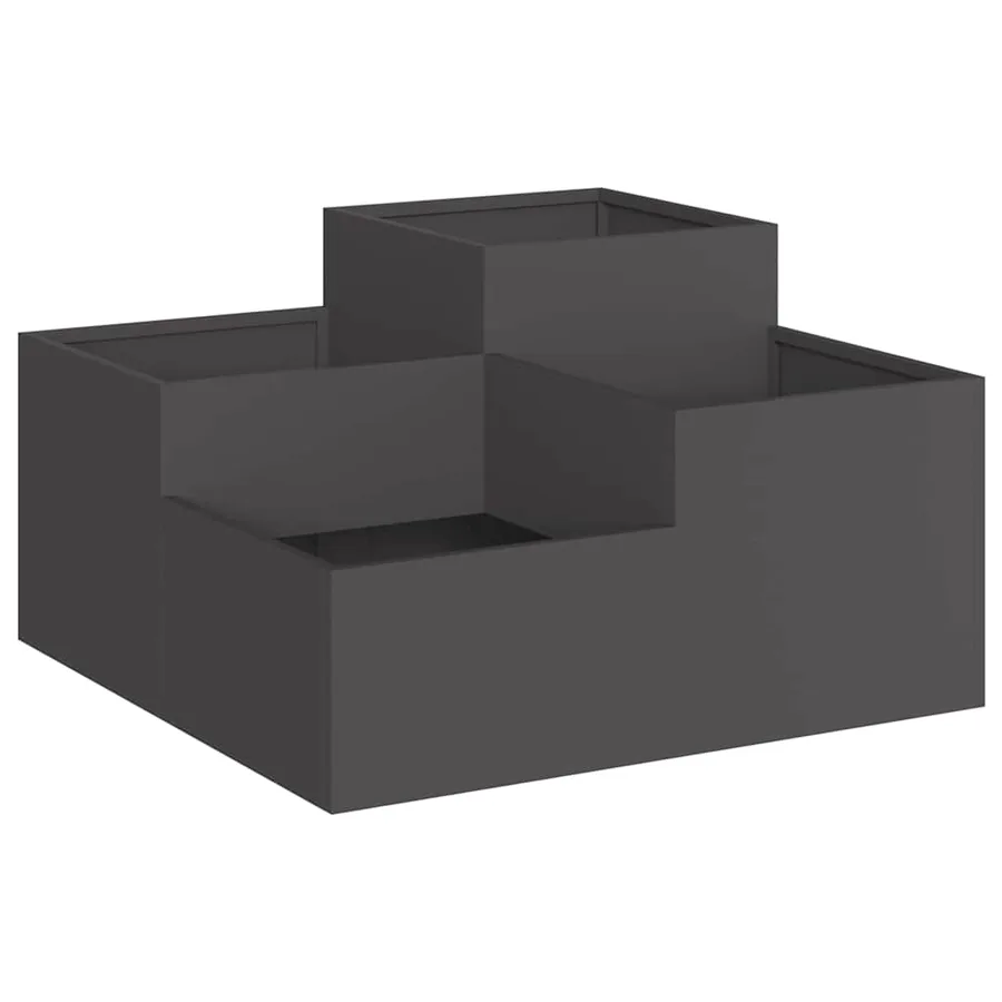 Cache-pot de jardin Noir 80 x 80 x 48 cm Acier - 2