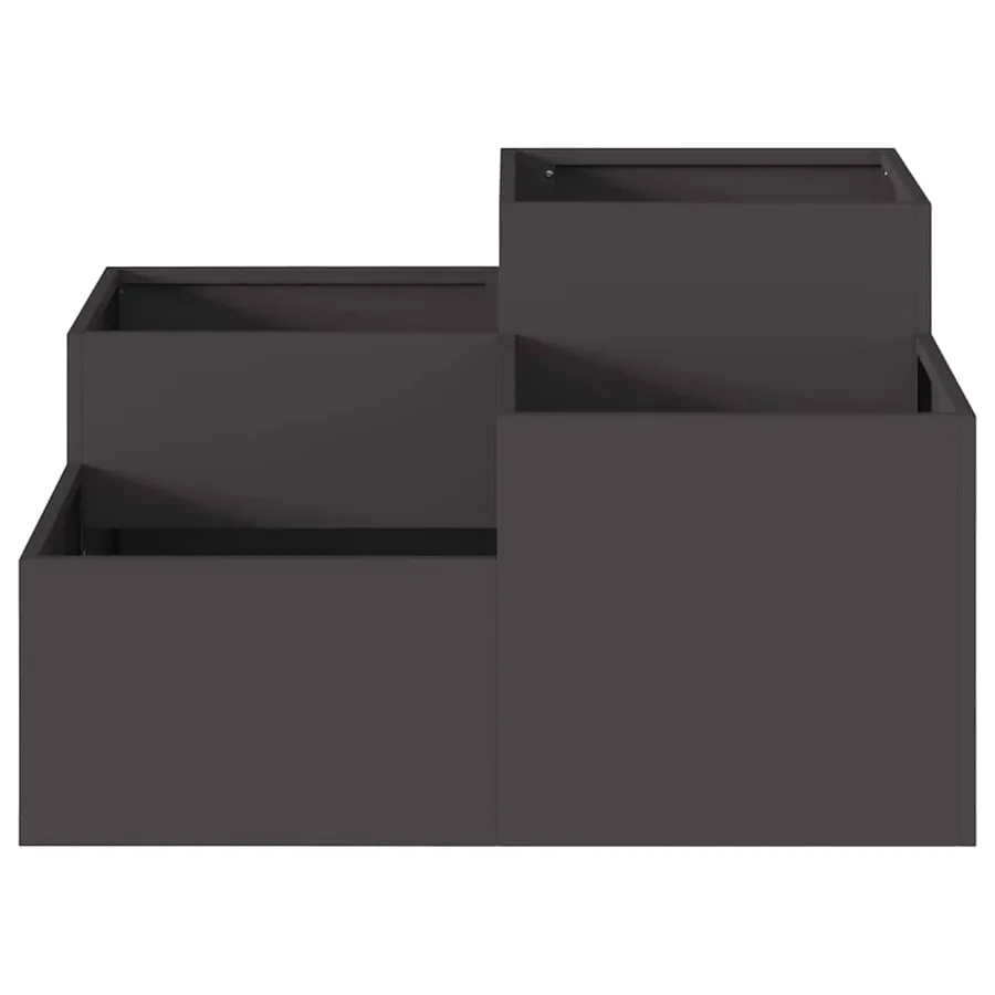 Cache-pot de jardin Noir 80 x 80 x 48 cm Acier - 6