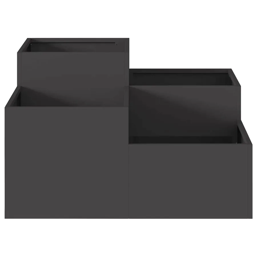 Cache-pot de jardin Noir 80 x 80 x 48 cm Acier - 7