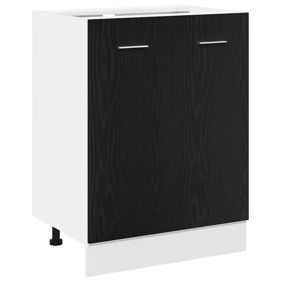Meuble Bas Chêne Noir 60x46x81,5 cm Bois Contreplaqué - 2
