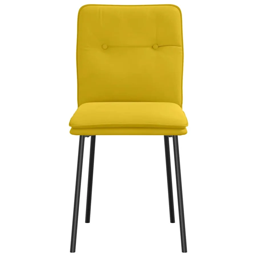 Chaises à manger lot de 2 Jaune Velours - 4