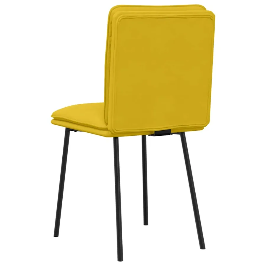 Chaises à manger lot de 2 Jaune Velours - 6