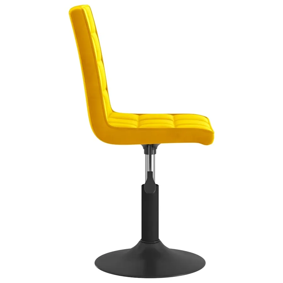 Chaises à manger pivotantes lot de 4 jaune moutarde velours - 5