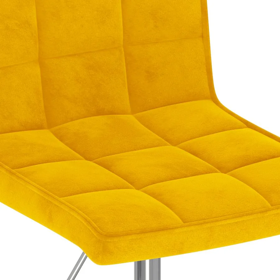 Chaises à manger pivotantes lot de 4 jaune moutarde velours - 8