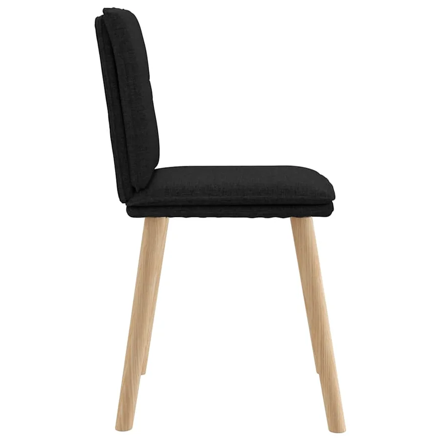 Chaises à manger lot de 4 noir tissu - 5