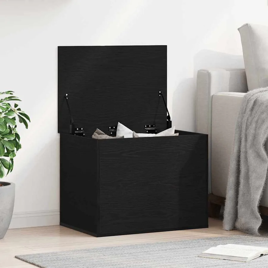 Boîte de Rangement Chêne noir 60 x 42 x 46 cm Bois d'ingénierie