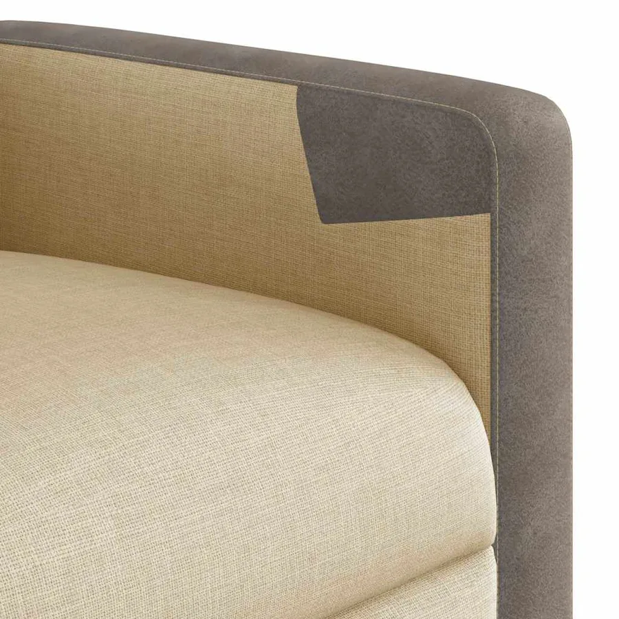 Fauteuil inclinable de massage électrique crème tissu - 11