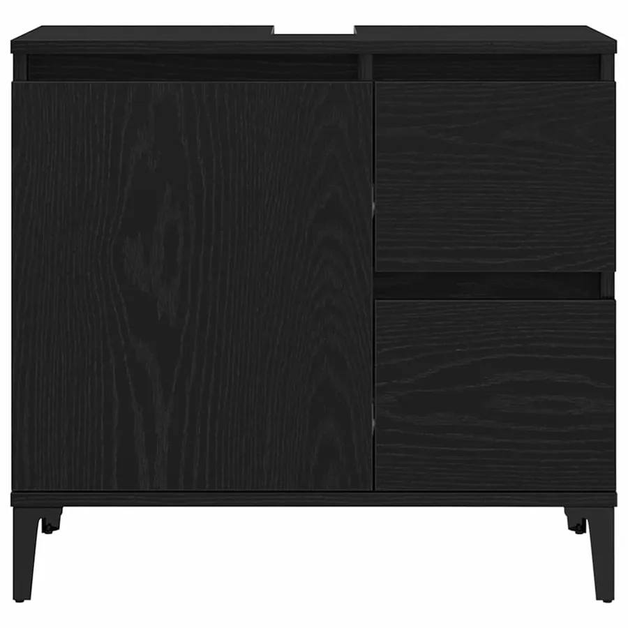 Ensemble de mobilier de salle de bain 3 pcs Chêne noir - 10