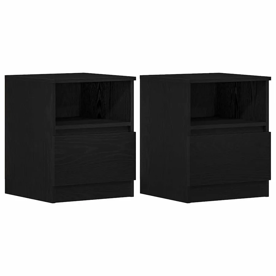 Cabinet de chevet avec tiroir 2 pcs Chêne noir 40 x 40 x 50 cm - 6