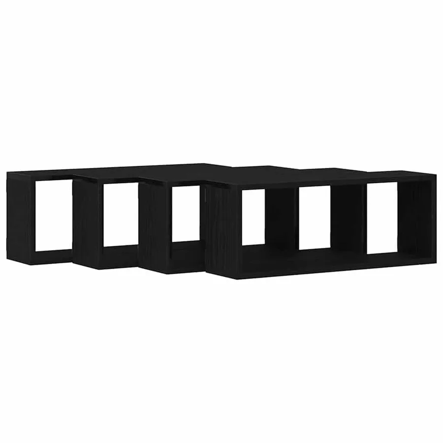 Étagères Murales avec étagère 4 pcs Chêne noir 60 x 15 x 23 cm - 5