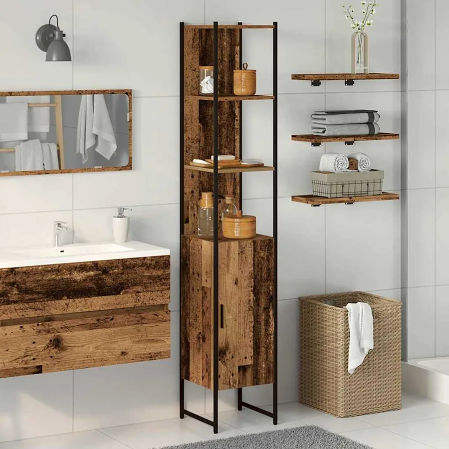 Armoire de salle de bain Bois ancien 33 x 33 x 185,5 cm