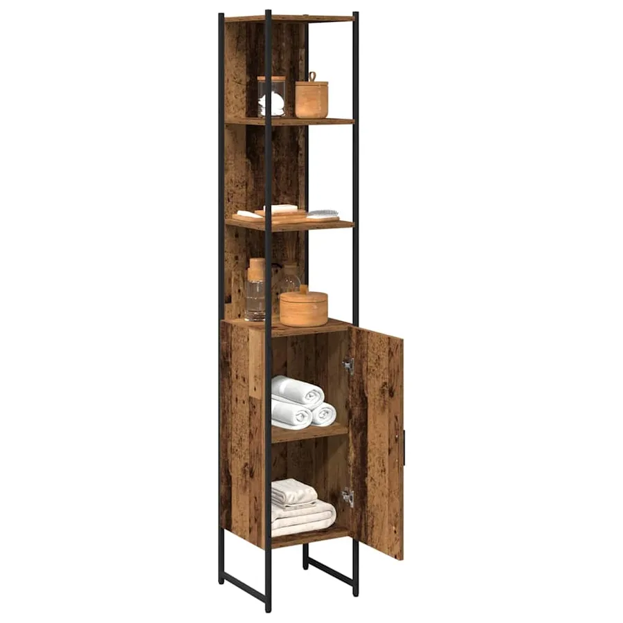 Armoire de salle de bain Bois ancien 33 x 33 x 185,5 cm - 3