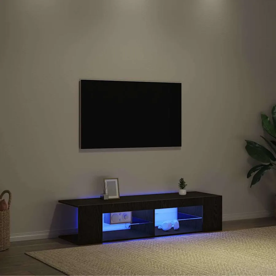 Meuble TV Chêne noir 135 x 39 x 30 cm Bois d'ingénierie - 4