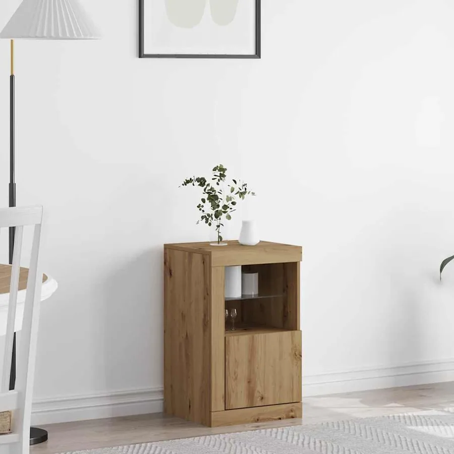 Buffet LED 41 x 37 x 67 cm Bois d'ingénierie Chêne artisanal