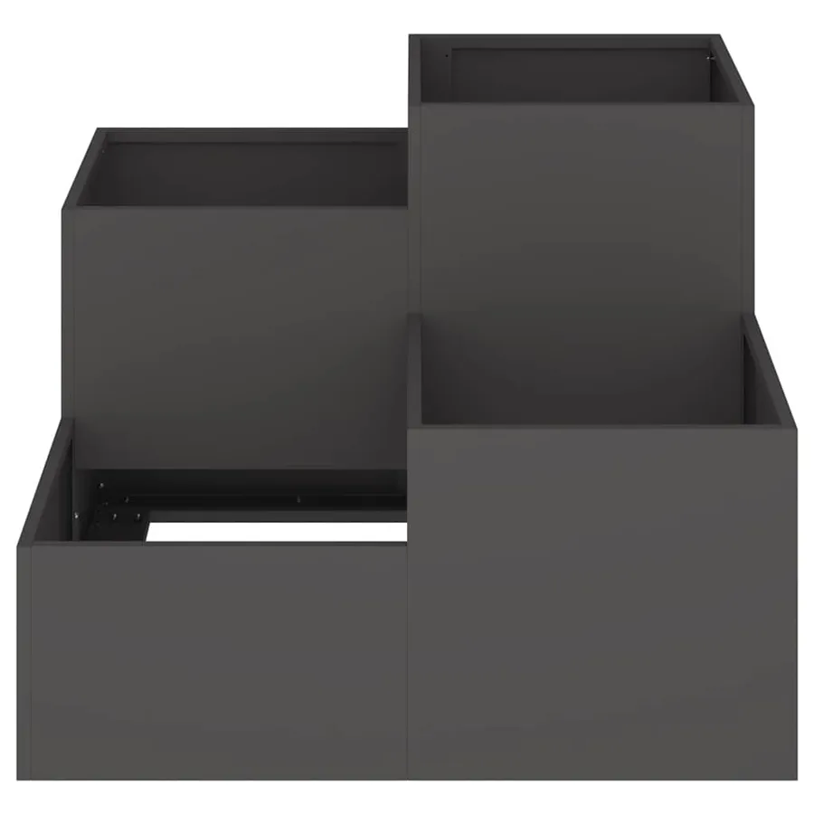 Cache-pot de jardin Noir 100 x 100 x 60 cm Acier - 6