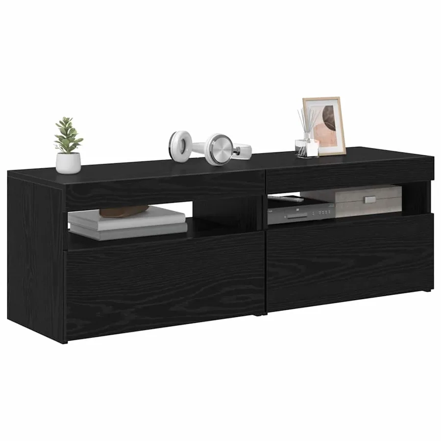 Meuble TV 2 pcs Chêne noir 60 x 35 x 40 cm Bois d'ingénierie - 3