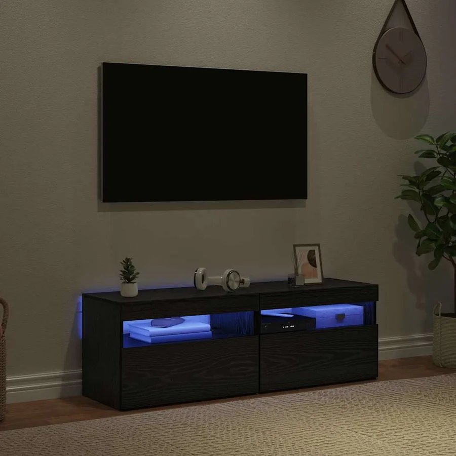 Meuble TV 2 pcs Chêne noir 60 x 35 x 40 cm Bois d'ingénierie - 5