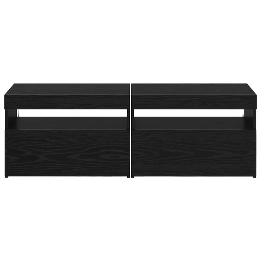 Meuble TV 2 pcs Chêne noir 60 x 35 x 40 cm Bois d'ingénierie - 8