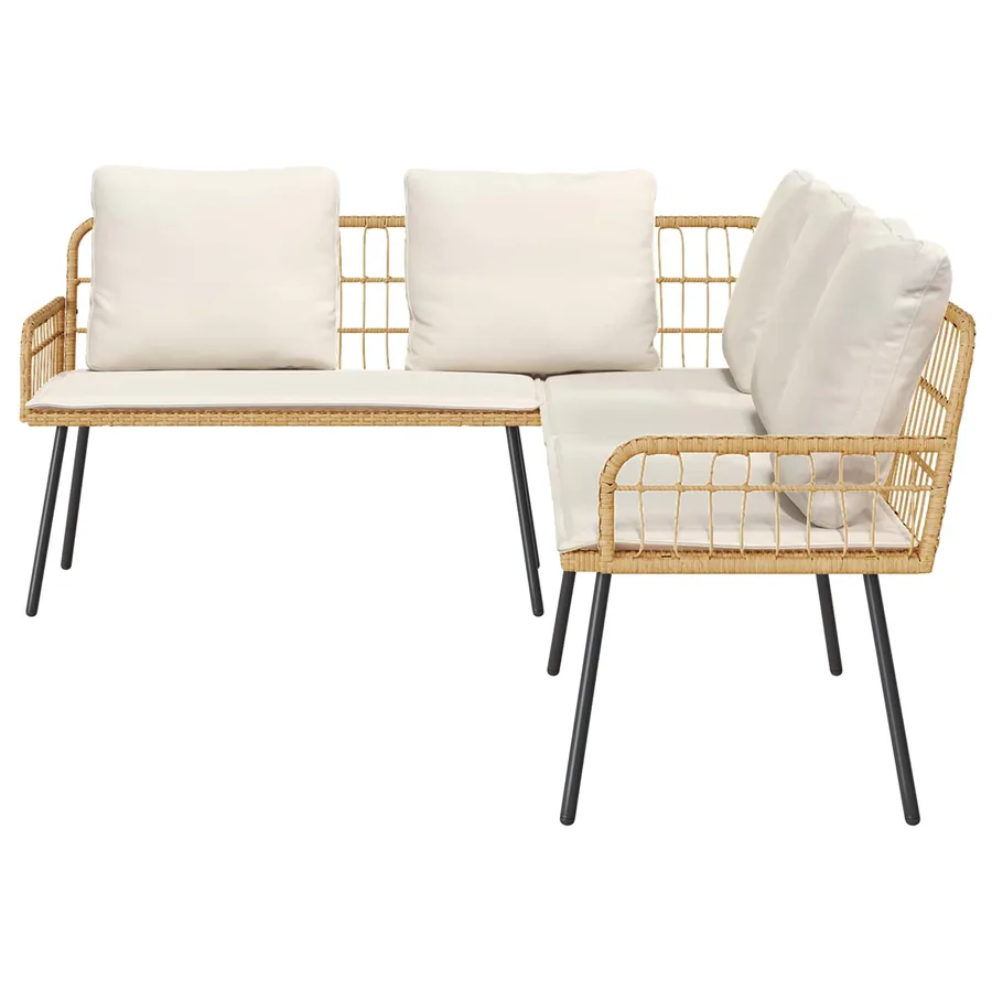 Ensemble de canapé de jardin 2 pcs Naturel polyrotin - 4