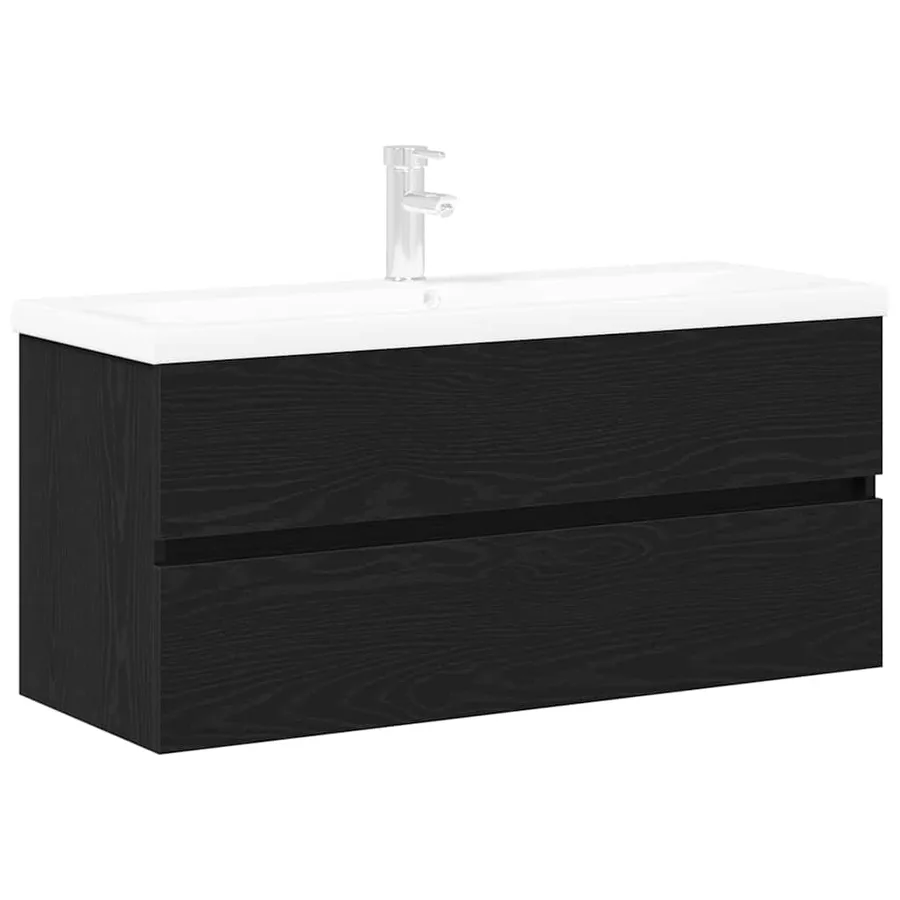 Meuble de Lavabo de Salle de Bain Chêne noir 100 x 39 x 62 cm - 2