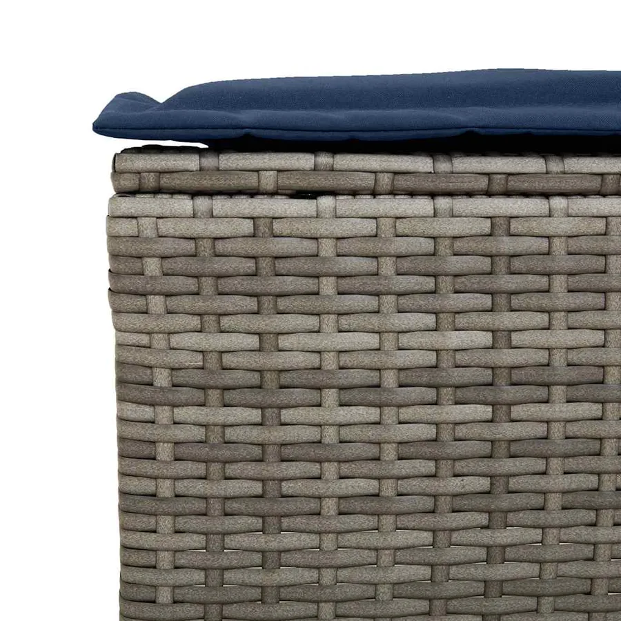 Ensemble de canapé de jardin 6 pcs avec coussins gris résine tressée - 11