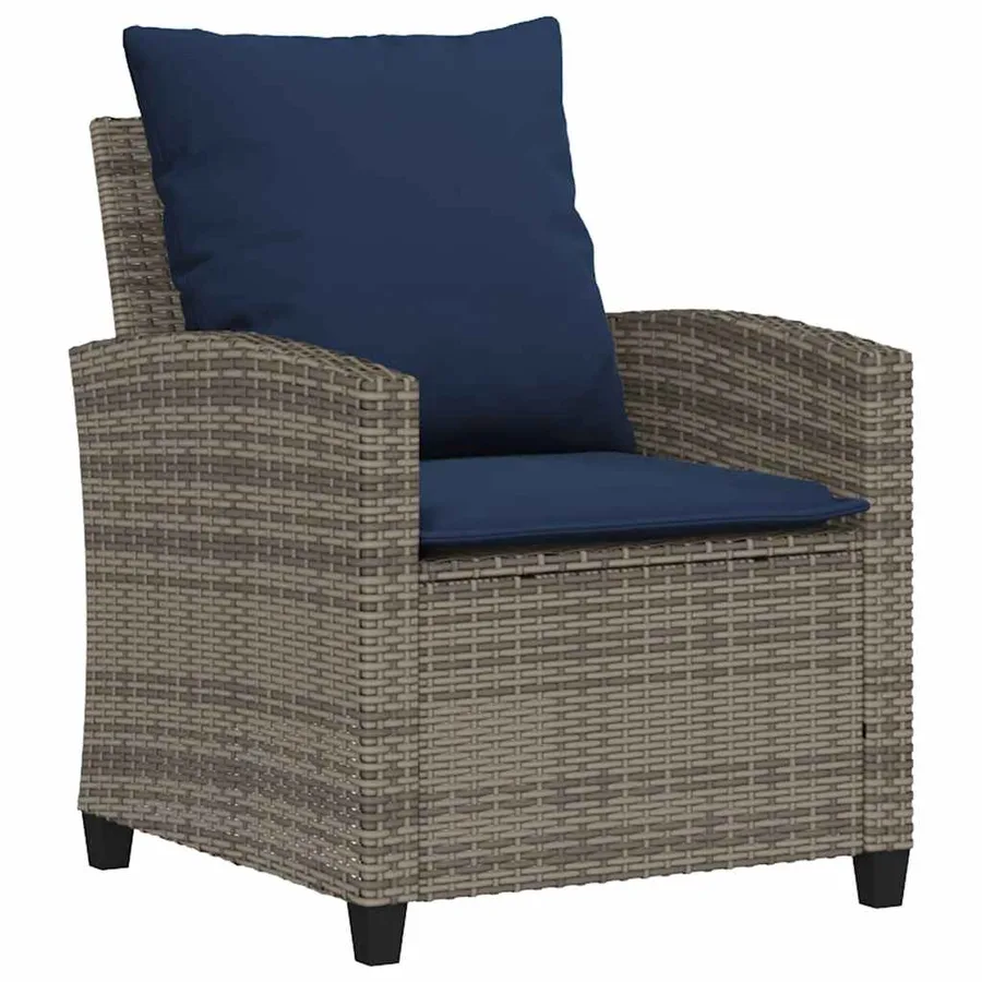 Ensemble de canapé de jardin 6 pcs avec coussins gris résine tressée - 6