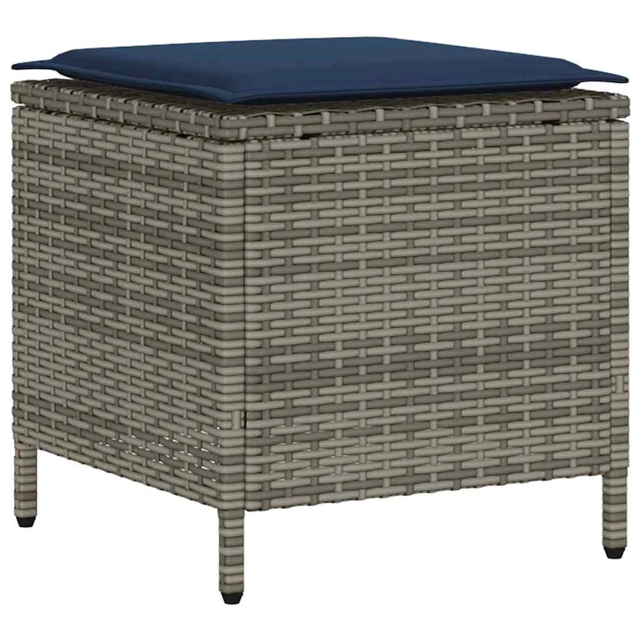Ensemble de canapé de jardin 6 pcs avec coussins gris résine tressée - 8