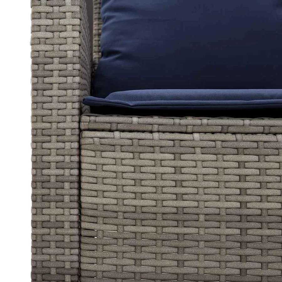 Ensemble de canapé de jardin 6 pcs avec coussins gris résine tressée - 9