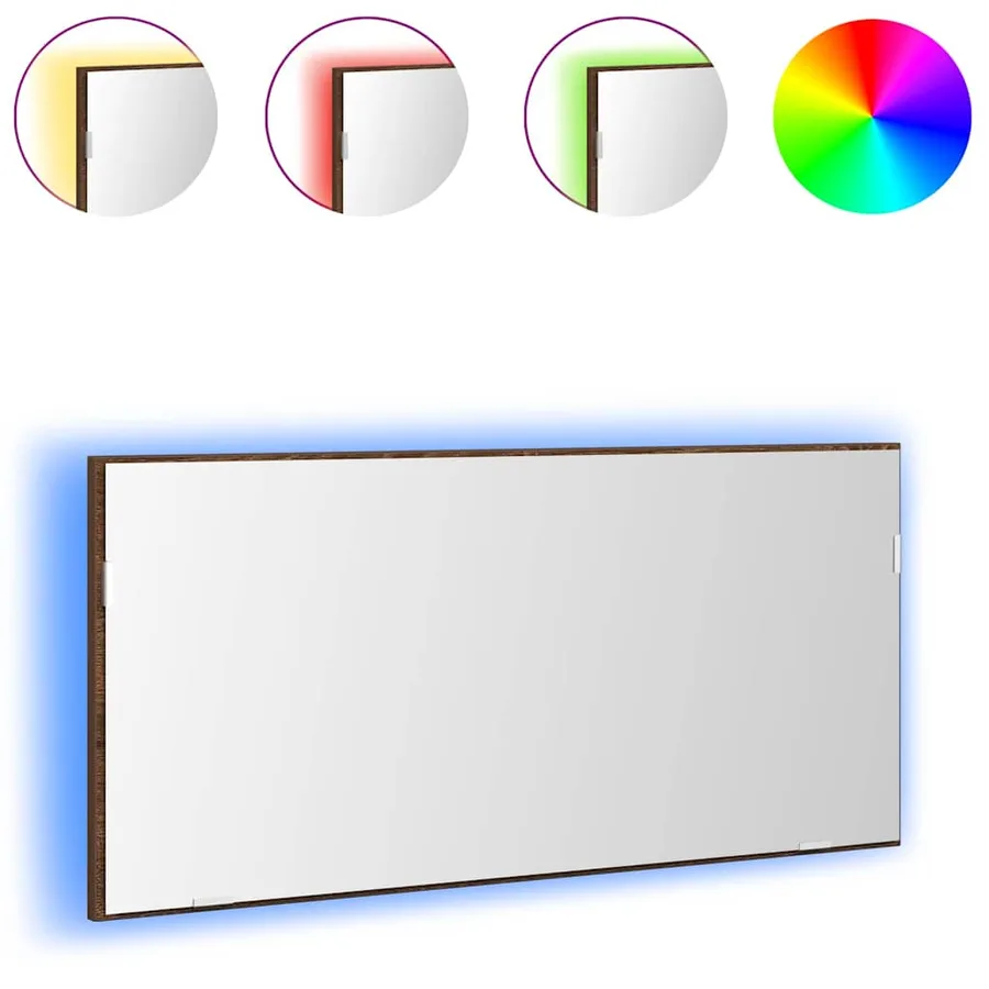 Miroir Chêne marron 80 x 37 cm Verre et Bois Ingénierie - 3