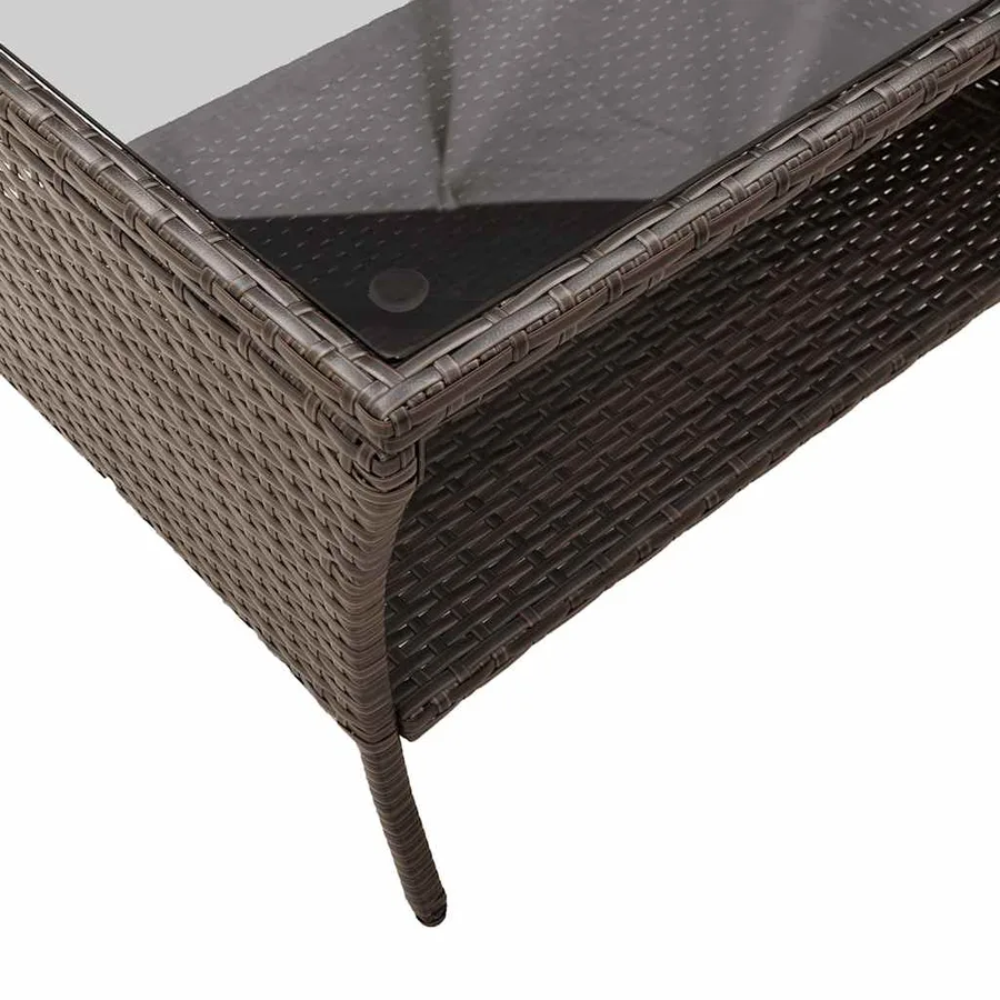Ensemble de canapé de jardin 6 pcs avec coussins marron résine tressée - 10