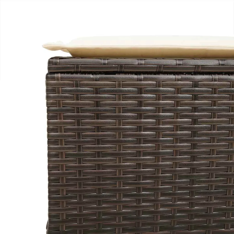 Ensemble de canapé de jardin 6 pcs avec coussins marron résine tressée - 11