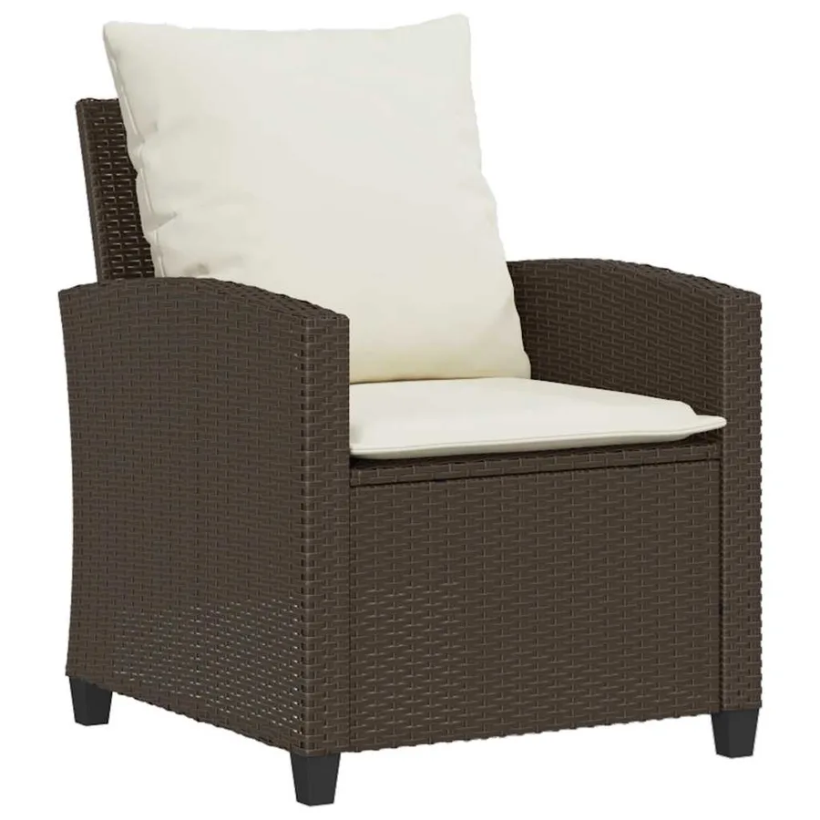 Ensemble de canapé de jardin 6 pcs avec coussins marron résine tressée - 6