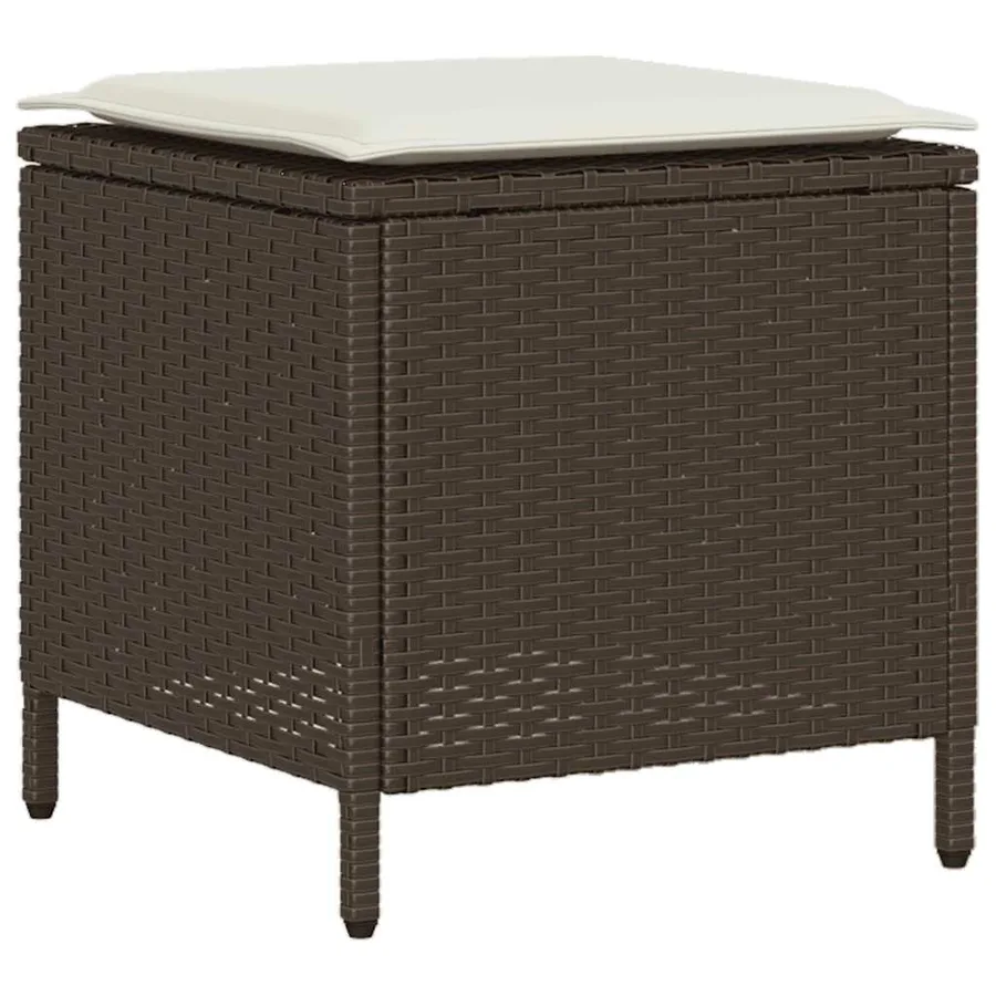 Ensemble de canapé de jardin 6 pcs avec coussins marron résine tressée - 8