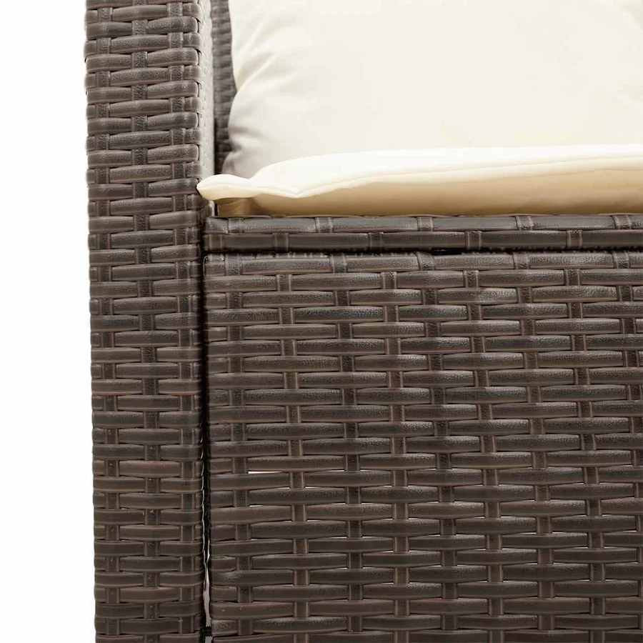 Ensemble de canapé de jardin 6 pcs avec coussins marron résine tressée - 9