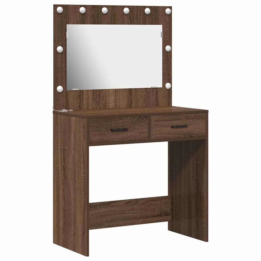 Table de Toilette avec tiroir Chêne brun 78,5 x 41 x 135 cm - 2