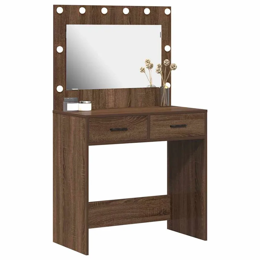 Table de Toilette avec tiroir Chêne brun 78,5 x 41 x 135 cm - 3