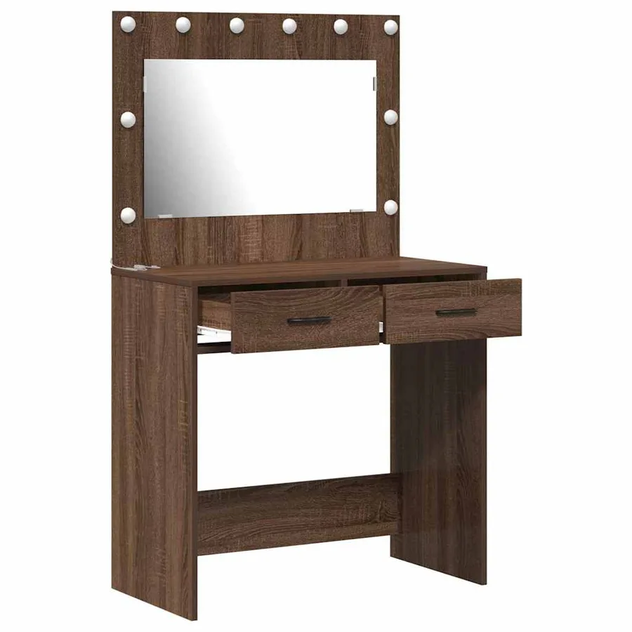 Table de Toilette avec tiroir Chêne brun 78,5 x 41 x 135 cm - 4