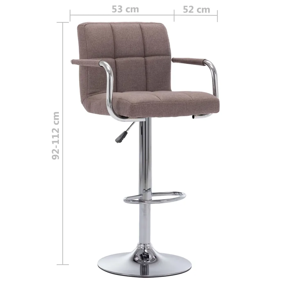 Tabouret de bar Taupe Tissu - 7